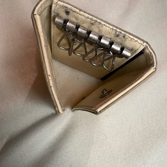 Prada Black Quilted Coin Purse and Cream Leather Key Holder Duo. Callouts - Picture 15 of 15